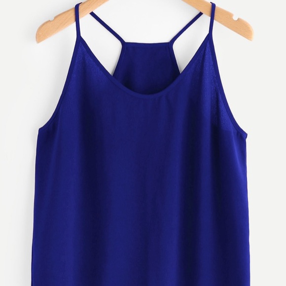 🎉Blue Overlap Scallop Cami Top! - Picture 2 of 7